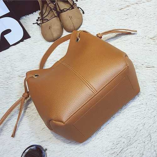 Two Piece Women PU Leather Tote Handbag Crossbody Bag