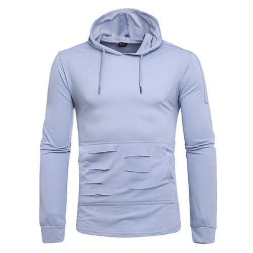 Fashion Casual Solid Color Hole Personality Sweatshirt
