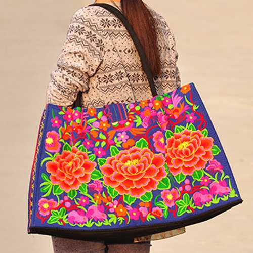 National Style Tote Bag Fashion Embroidery Bag Handbag