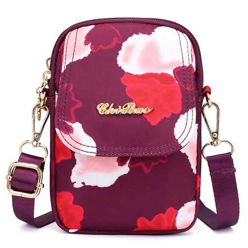 Print Nylon Casual Light 5.5inch Phone Bag Flap Shoulder Bag