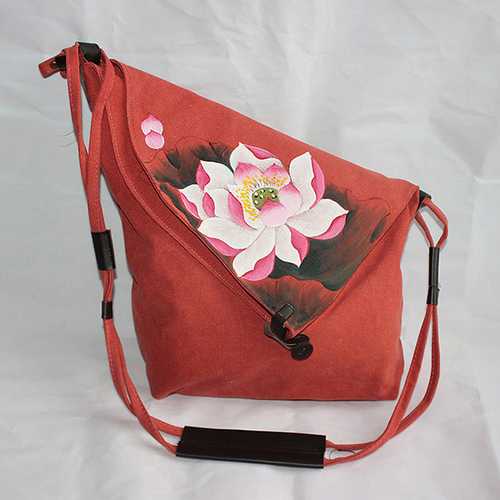 Brenice Women Hand Painted Floral Vintage Crossbody Bag
