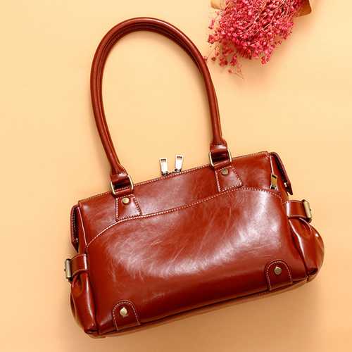 Women Genuine Leather Cowhide Vintage Designer Handbag